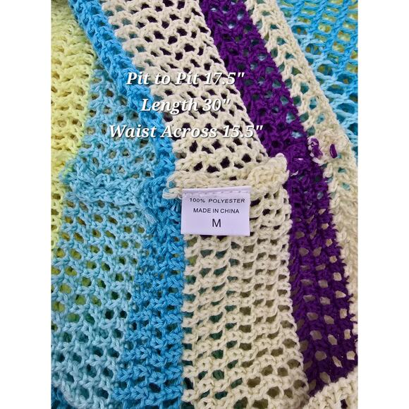 Amazon Colorblock Crochet Knit Swim Cover-Up Dress - Picture 5 of 5